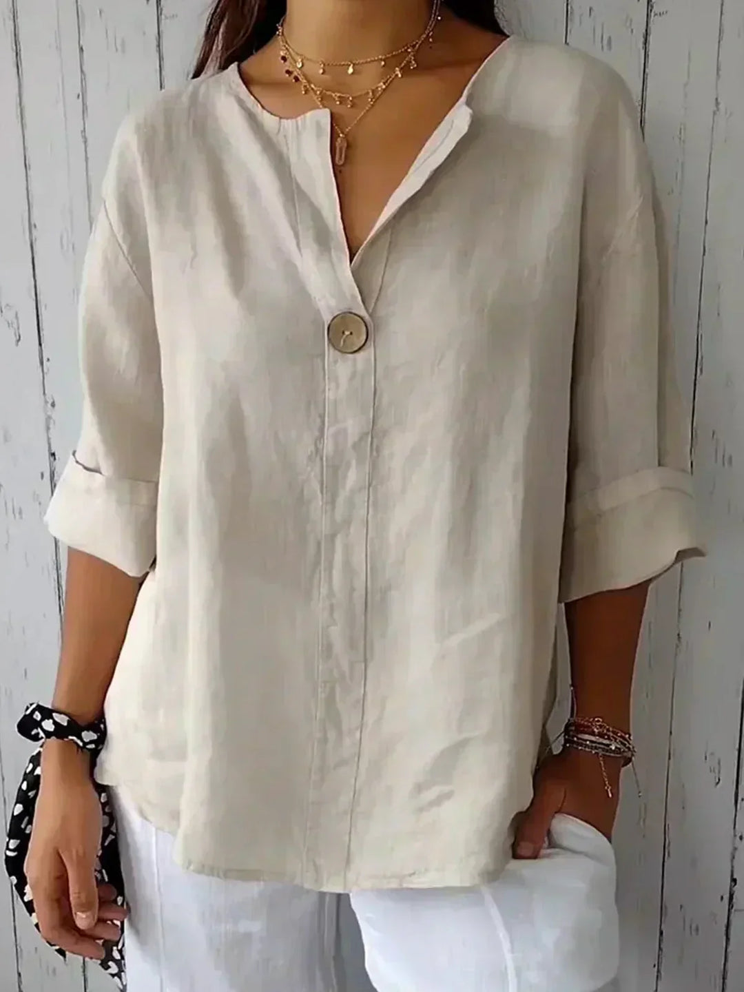 Nayla| Women Casual V-Neck Blouse Blouses — Céline de Montréal