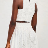 Larissa™ Embroidered Top & High-Waist Maxi Skirt Set | Elegant Two Piece Outfit