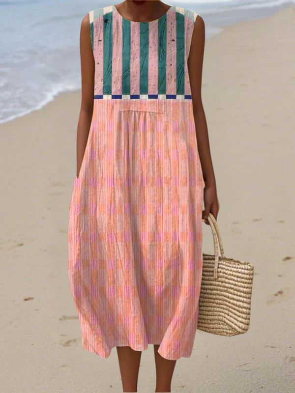 Lily Striped Pastel Midi Dress Midi Dresses — Céline de Montréal