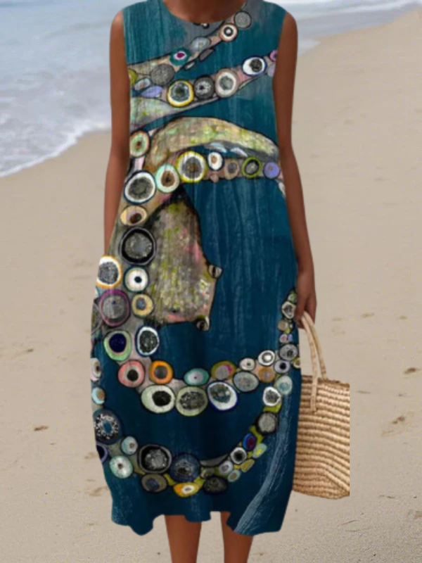 Zoe Nautical Midi Dress Midi Dresses — Céline de Montréal