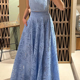 Larissa™ Embroidered Top & High-Waist Maxi Skirt Set | Elegant Two Piece Outfit