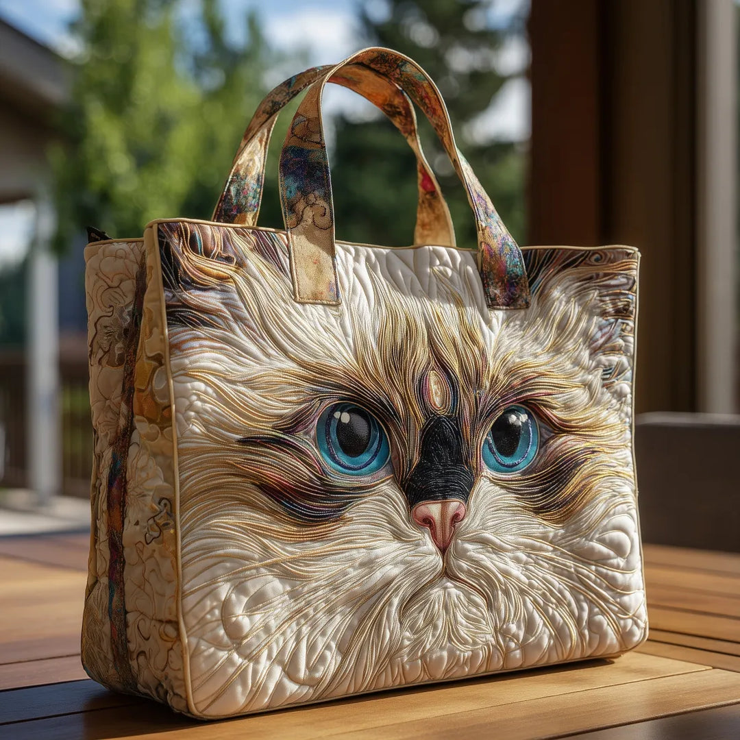White Cat Blue Eyes Handmade Bags — Céline de Montréal