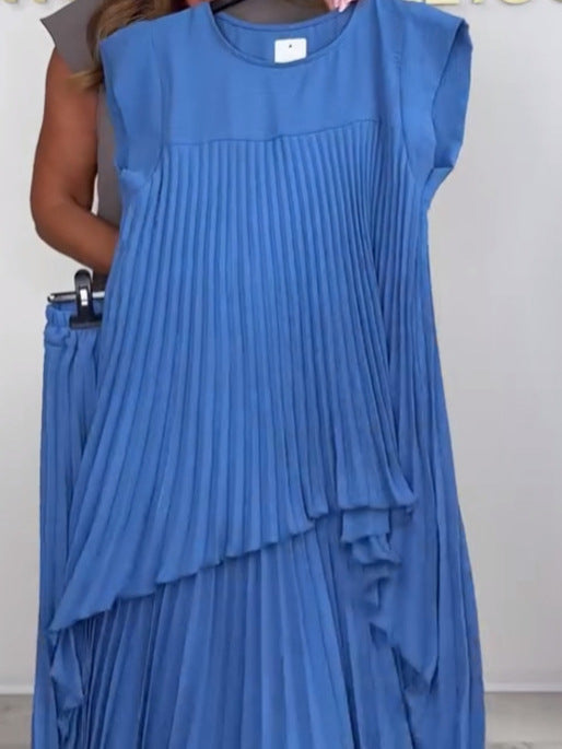 Sherry Pleated Midi Top & Wide-Leg Pants Set Two-Piece Sets — Céline de Montréal — view 5