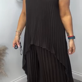Sherry™ Pleated Midi Top & Wide-Leg Pants Set | Elegant Two-Piece Set
