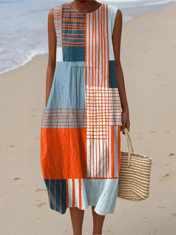 Kim Geometric Midi Dress Midi Dresses — Céline de Montréal