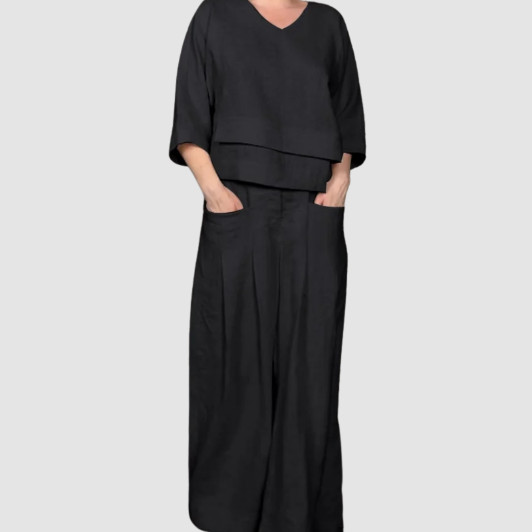 Vina Relaxed 2-Piece Set Wide-Leg Pants — Céline de Montréal — view 3