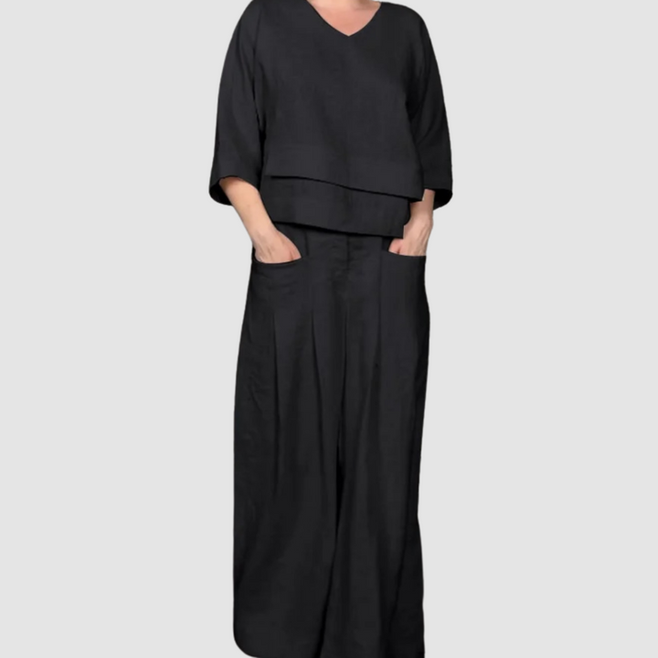 Vina Relaxed 2-Piece Set Wide-Leg Pants — Céline de Montréal — view 3