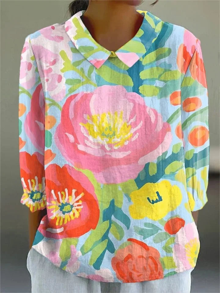 Vivian Blooming Garden Blouse Blouses — Céline de Montréal