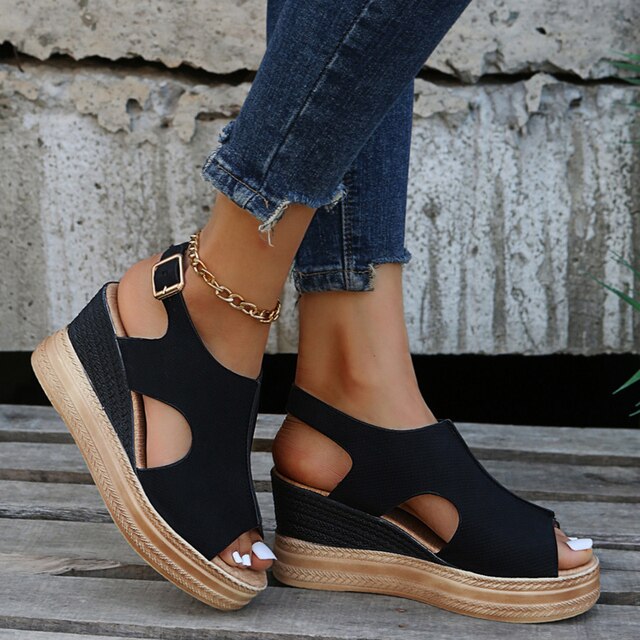 Maeve Wedge Sandals — Céline de Montréal — view 9