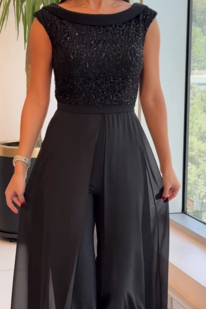 Fontella Textured Tulle Jumpsuit Jumpsuits — Céline de Montréal — view 2