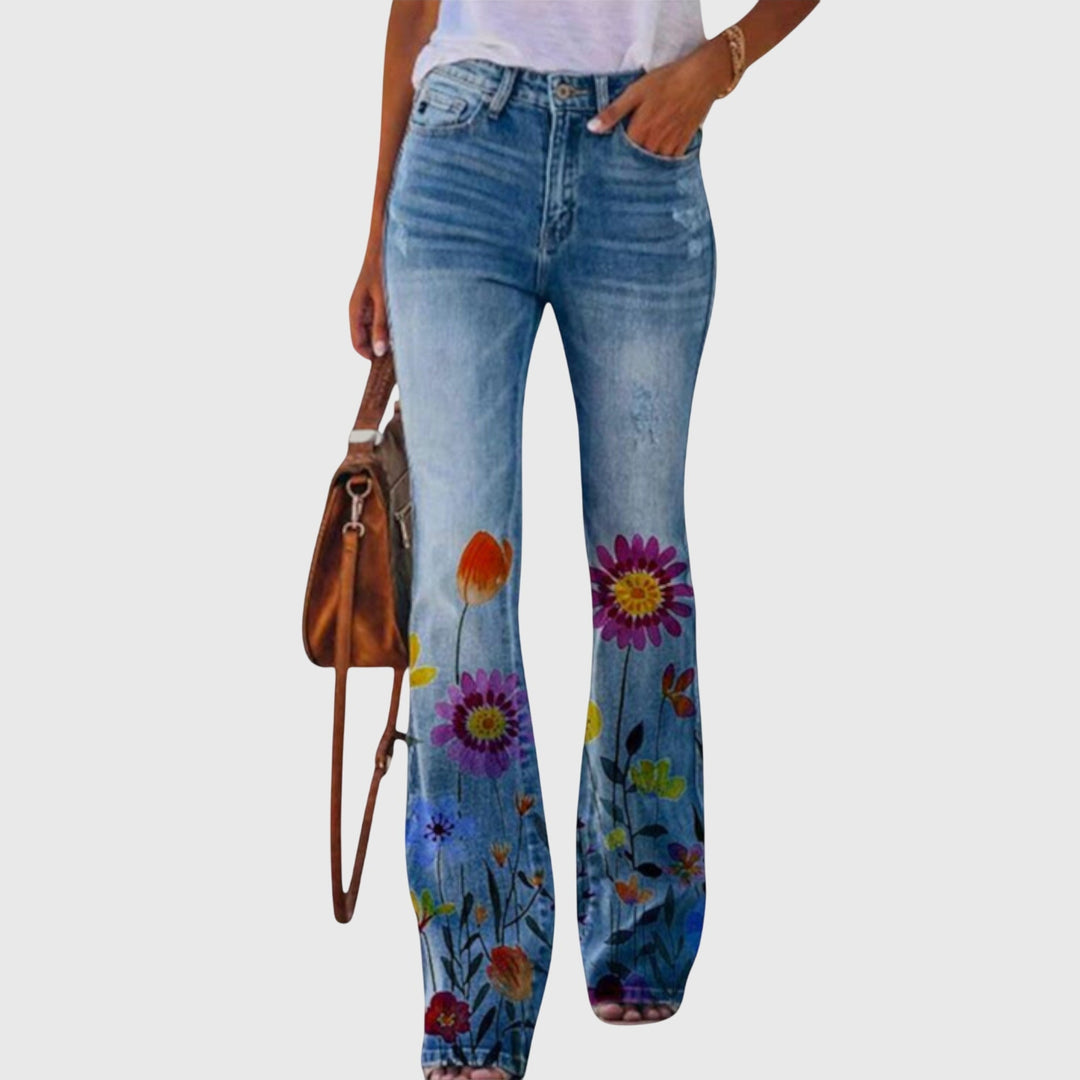 Women Pants with Flowers Pants — Céline de Montréal — view 4