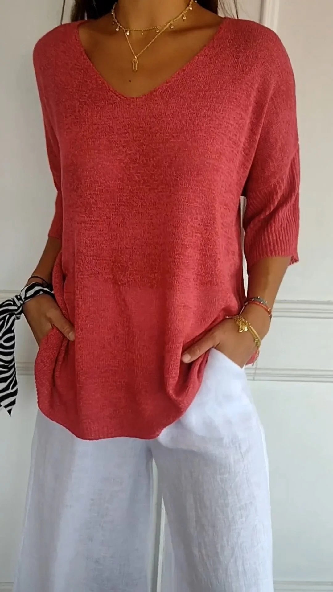 Lauren V-Neck Tops — Céline de Montréal