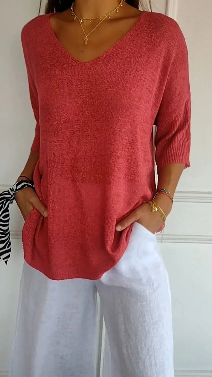 Lauren V-Neck Tops — Céline de Montréal