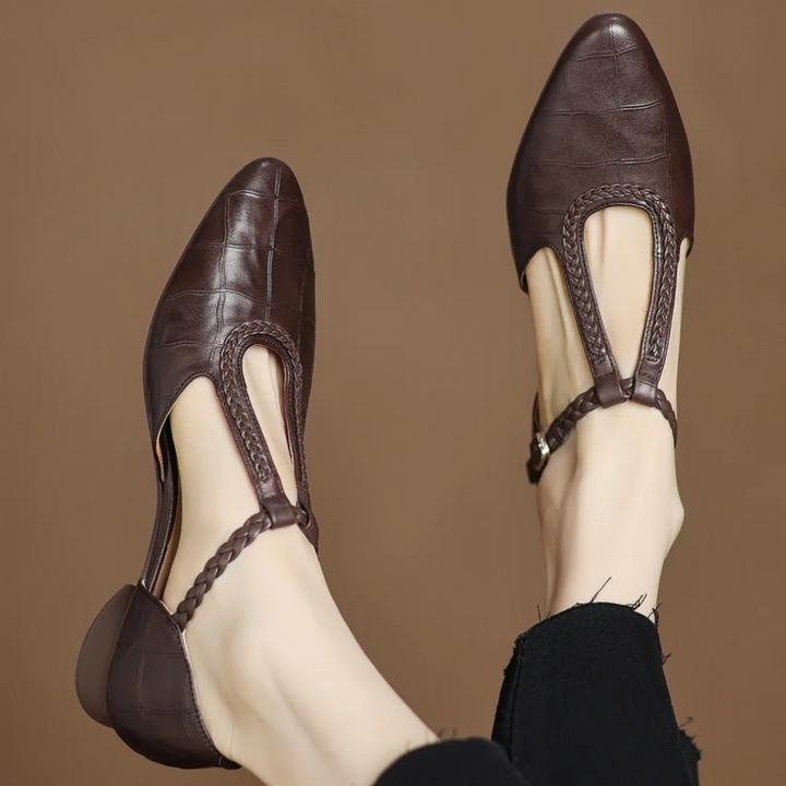 Leather Mary Janes Mary Janes — Céline de Montréal