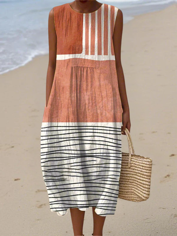 Valerie Striped Midi Dress Midi Dresses — Céline de Montréal