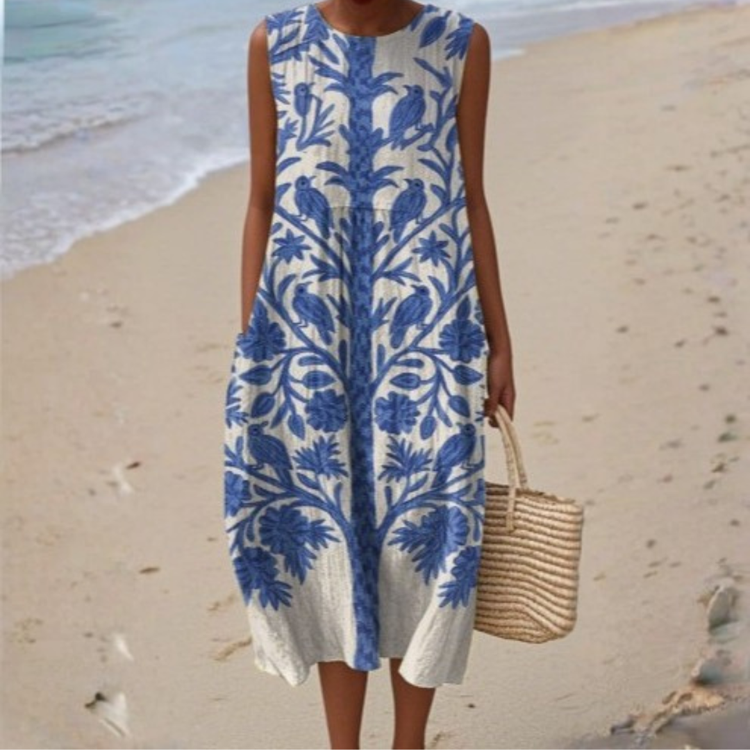 Matilda Coastal Sleeveless Summer Dress Summer Dresses — Céline de Montréal