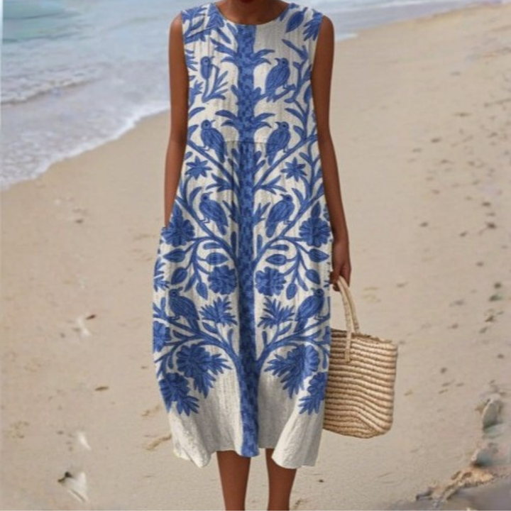Matilda Coastal Sleeveless Summer Dress Summer Dresses — Céline de Montréal