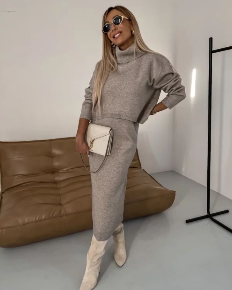 Darla Elegant Knit Set Dresses — Céline de Montréal — view 3