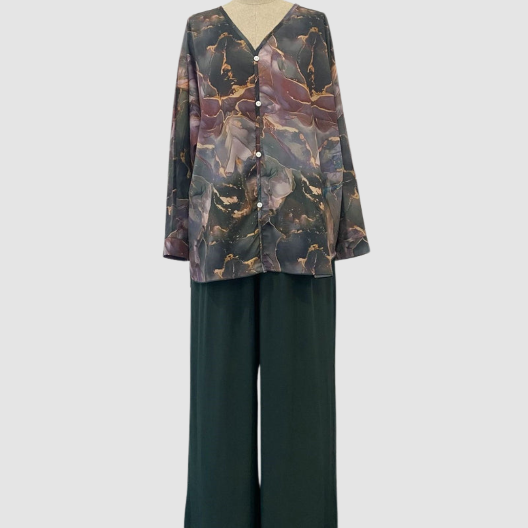 Aurora Elegant Printed Two-Piece Set Two-Piece Sets — Céline de Montréal