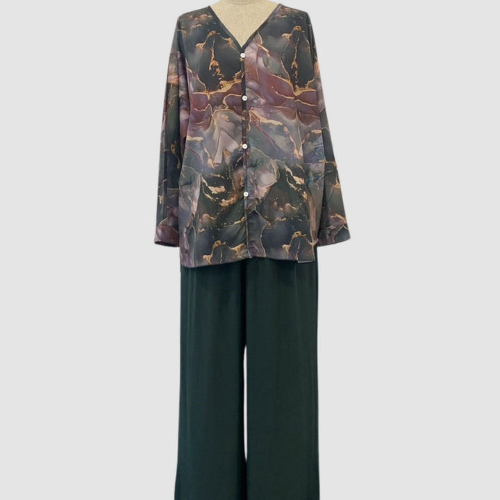 Aurora Elegant Printed Two-Piece Set Two-Piece Sets — Céline de Montréal