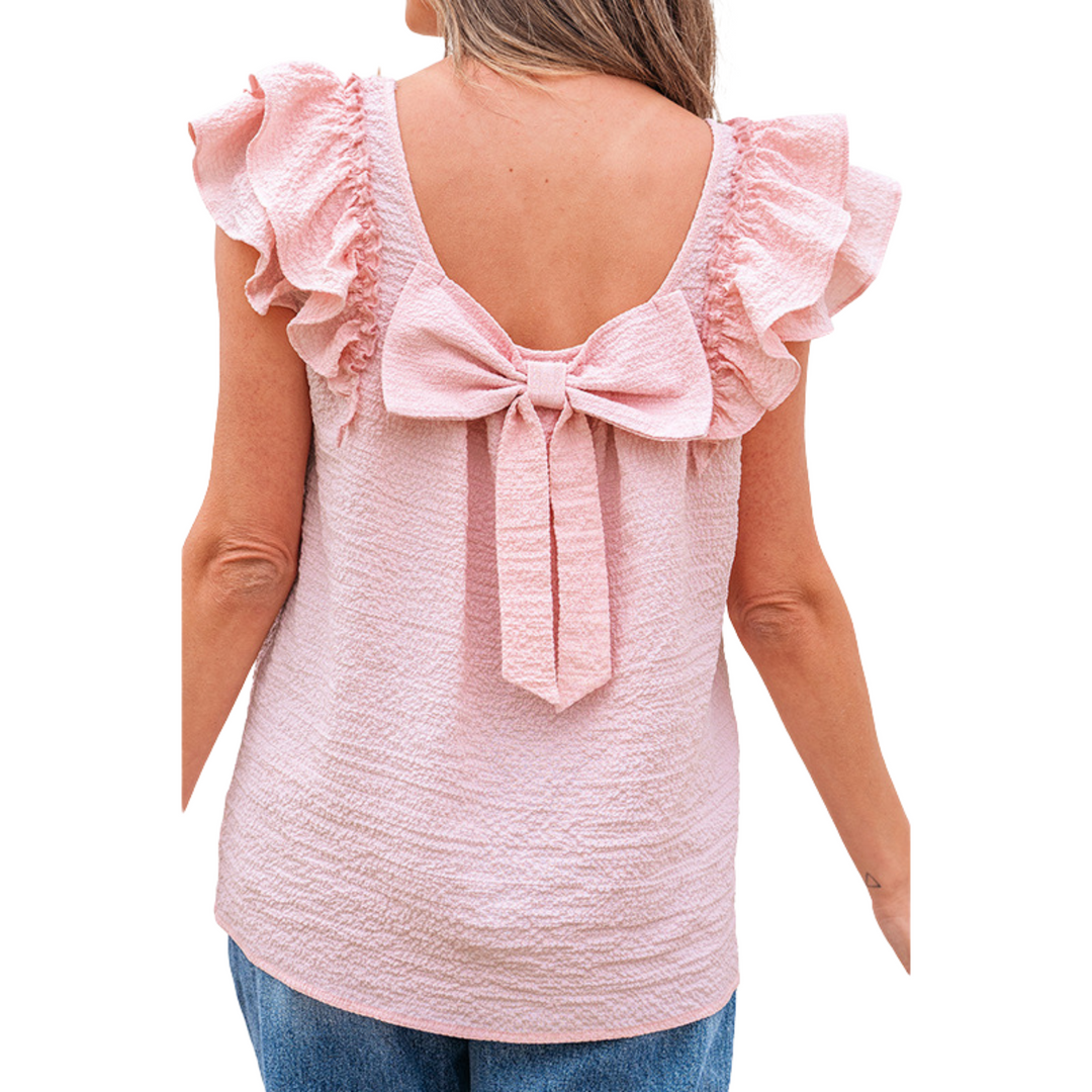 Zhavia Classy Frill Summer Soft Sleeve Top Tops — Céline de Montréal — view 4