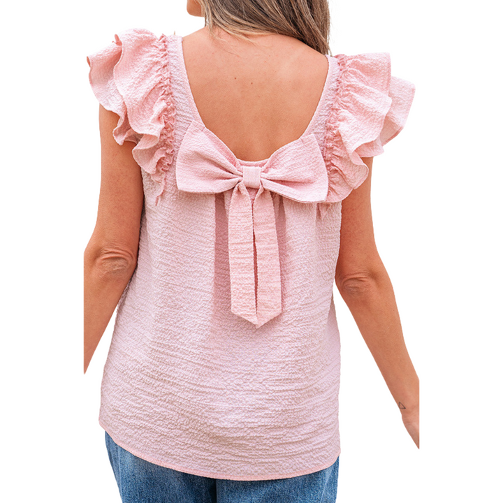 Zhavia Classy Frill Summer Soft Sleeve Top Tops — Céline de Montréal — view 4
