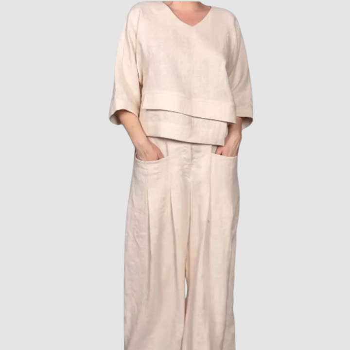 Vina Relaxed 2-Piece Set Wide-Leg Pants — Céline de Montréal — view 2