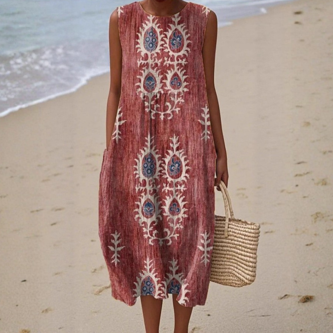 boho midi dress Alinta Sleeveless Boho Midi Dress Midi Dresses