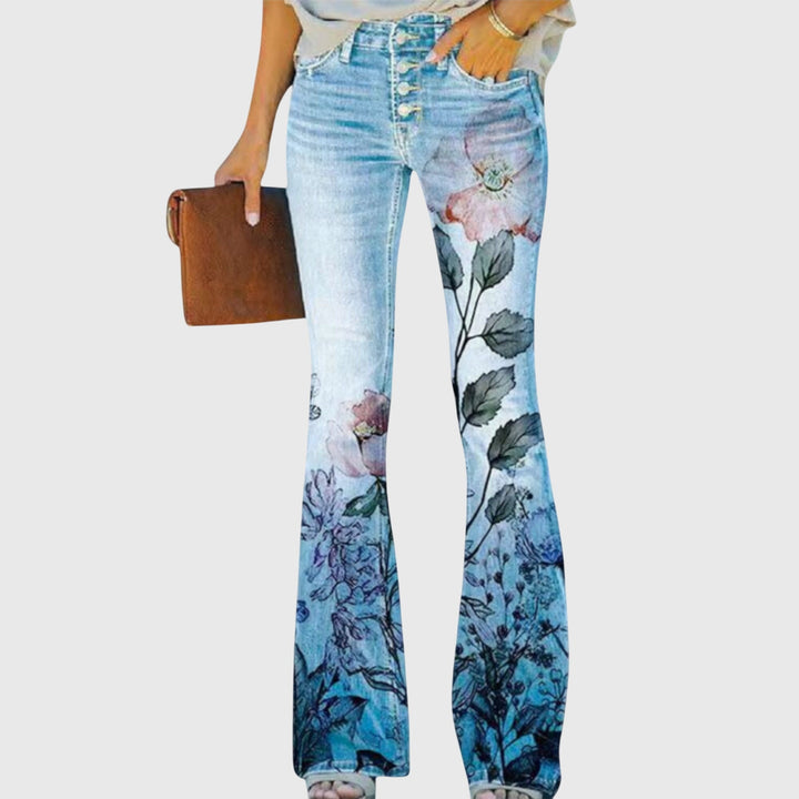 Women Pants with Flowers Pants — Céline de Montréal — view 3