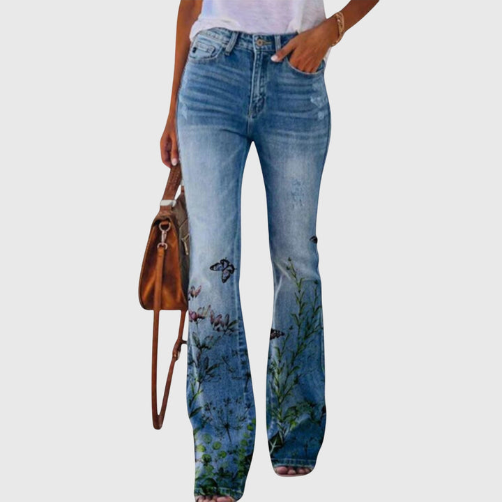 Women Pants with Flowers Pants — Céline de Montréal — view 2