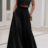 Larissa™ Embroidered Top & High-Waist Maxi Skirt Set | Elegant Two Piece Outfit