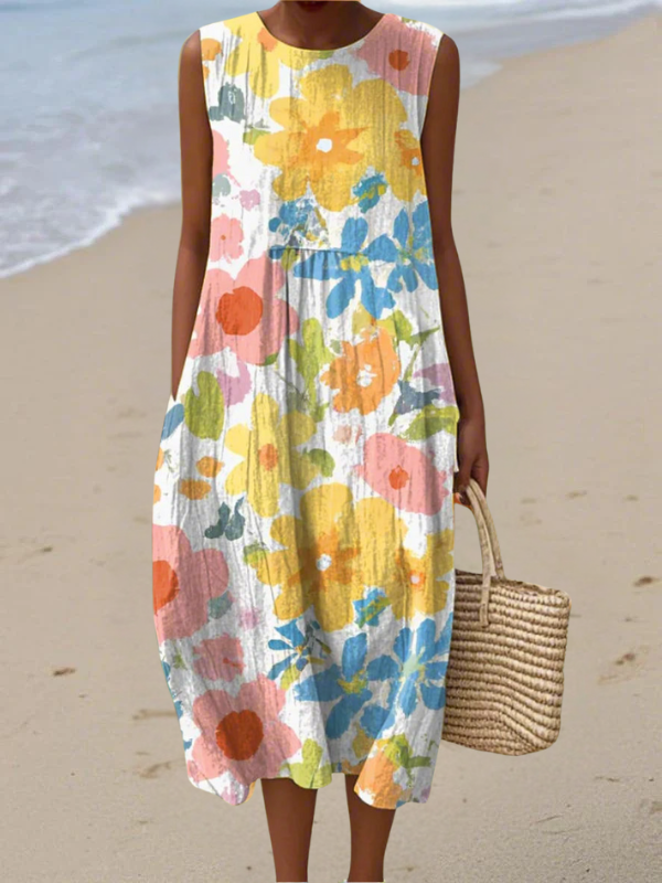Ella Pastel Floral Midi Dress Midi Dresses — Céline de Montréal