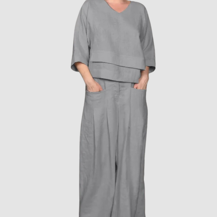 Vina Relaxed 2-Piece Set Wide-Leg Pants — Céline de Montréal — view 5