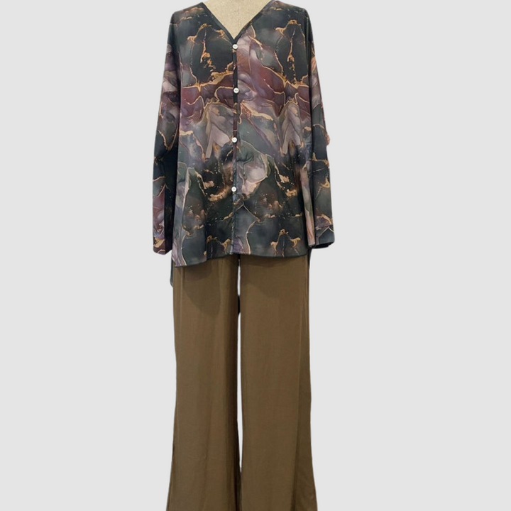 Aurora Elegant Printed Two-Piece Set Two-Piece Sets — Céline de Montréal — view 2