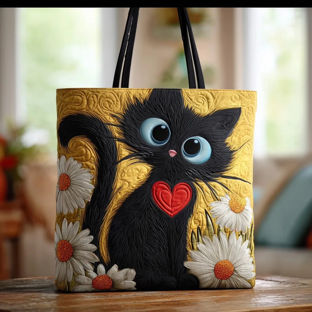Black Cat Daisies Handmade Bags — Céline de Montréal