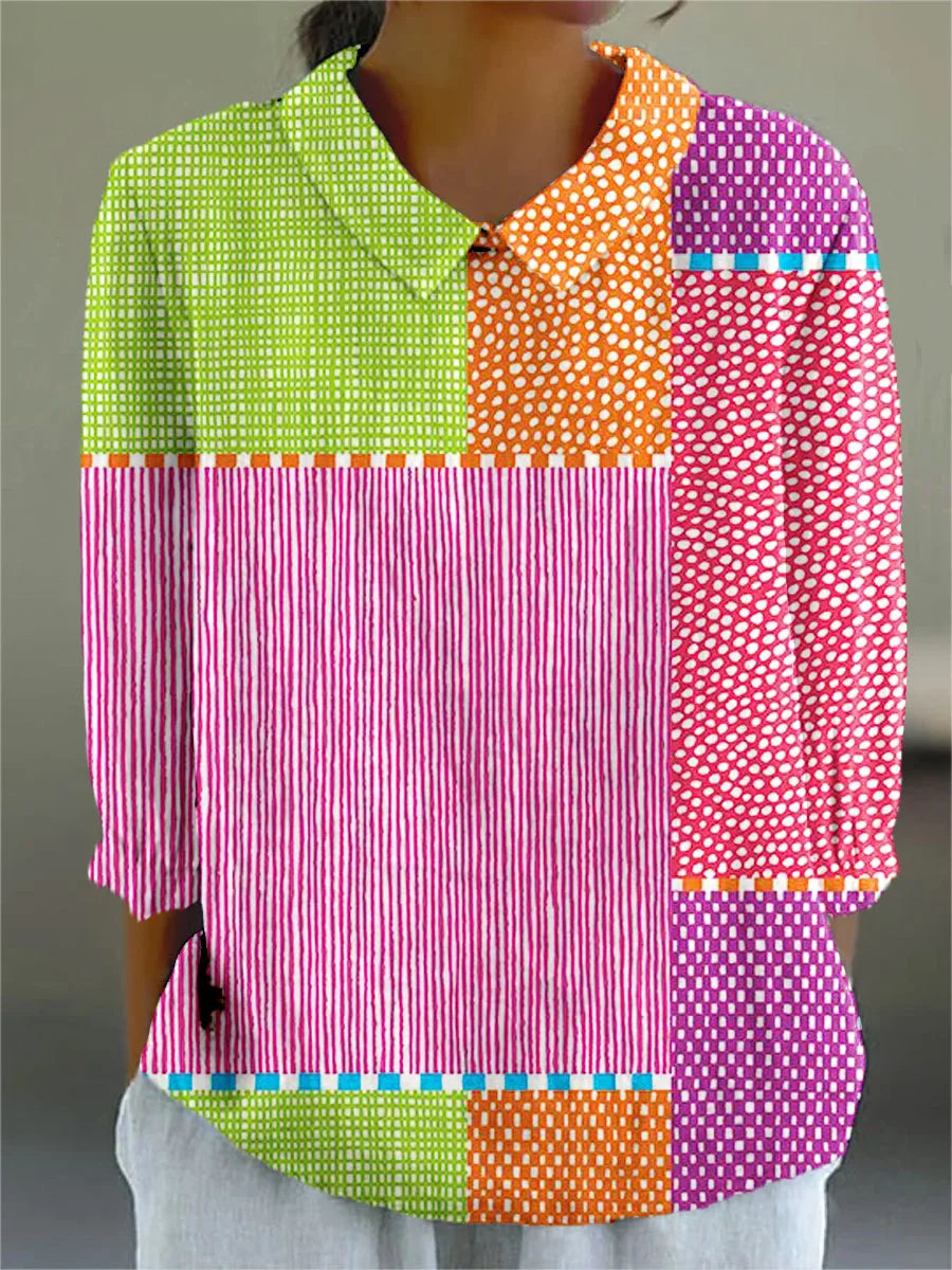 Megan Playful Patchwork Blouse Blouses — Céline de Montréal
