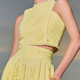 Larissa™ Embroidered Top & High-Waist Maxi Skirt Set | Elegant Two Piece Outfit