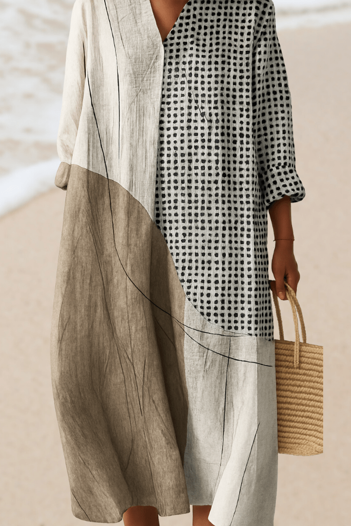 Dune & Grid Dress Dresses — Céline de Montréal