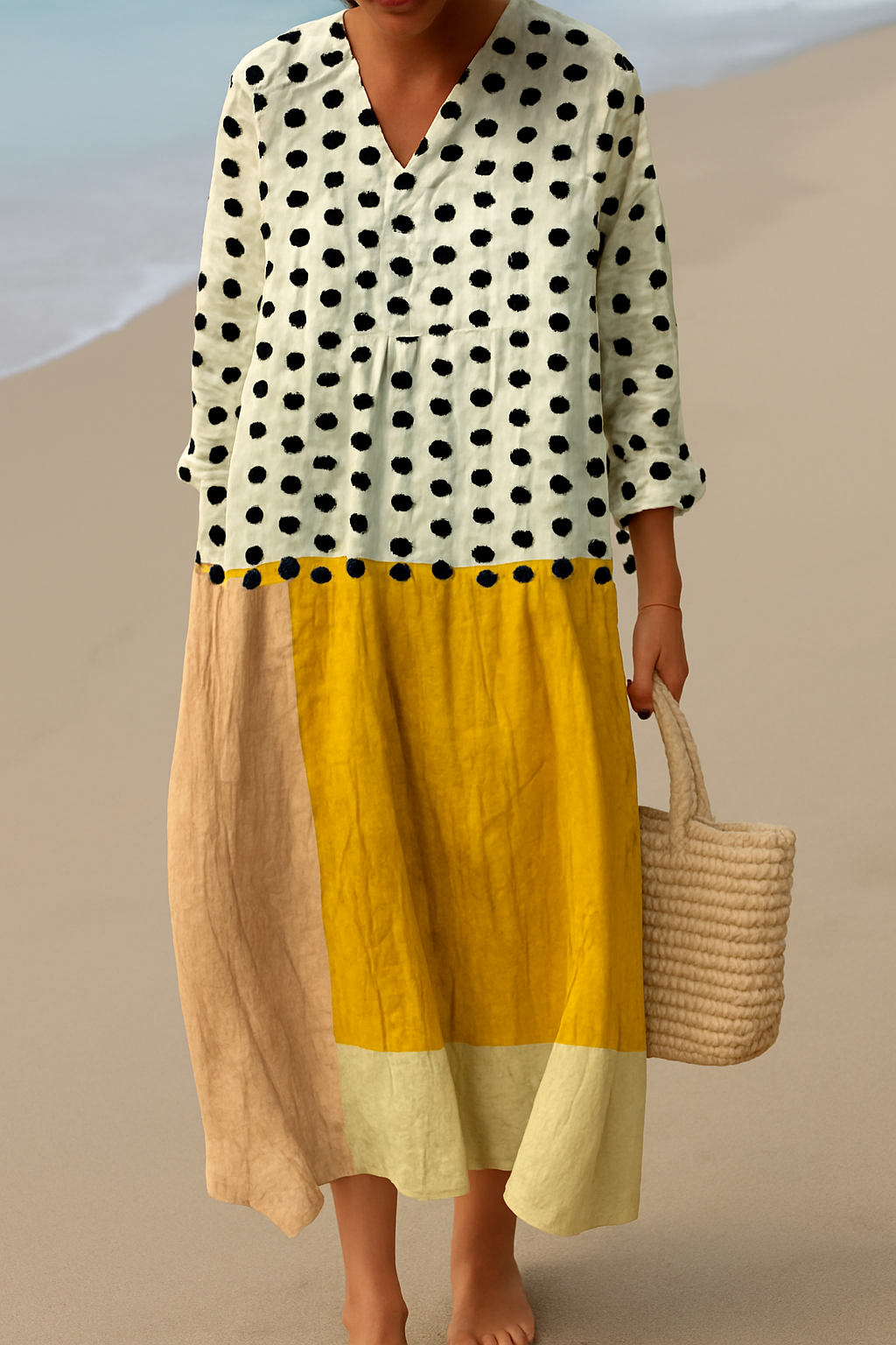 Polka Sunscape Dress Dresses — Céline de Montréal