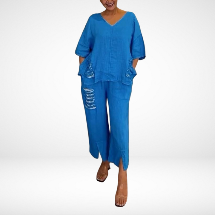 Briella Elegant Two-Piece Summer Set Summer Sets — Céline de Montréal