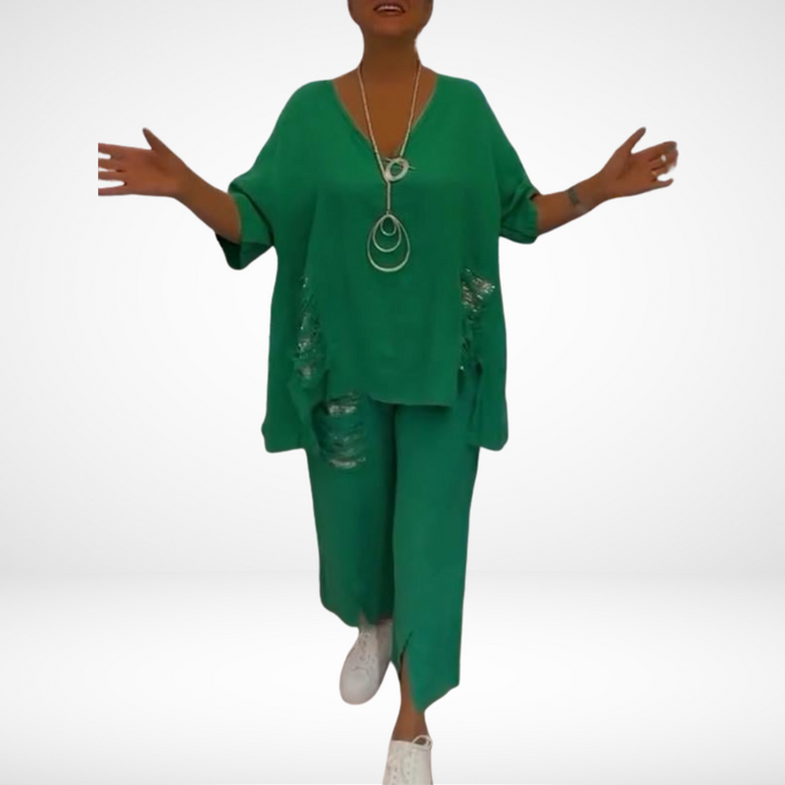 Briella Elegant Two-Piece Summer Set Summer Sets — Céline de Montréal — view 3