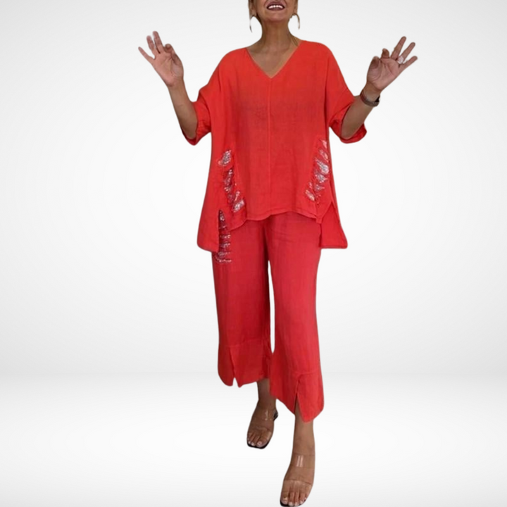 Briella Elegant Two-Piece Summer Set Summer Sets — Céline de Montréal — view 5