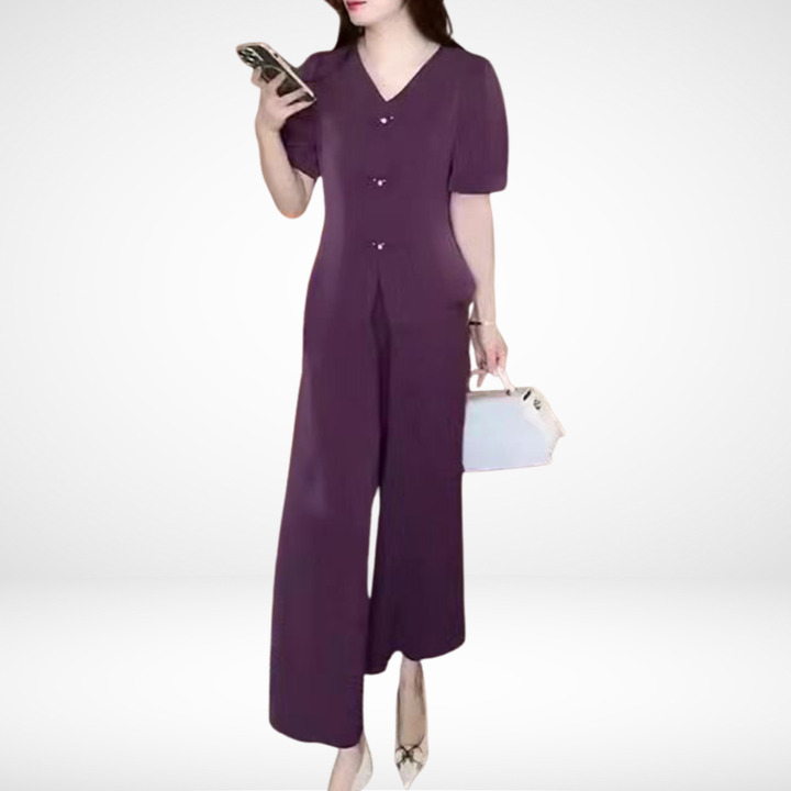 Elsie Elegant Short-Sleeve Two-Piece Set Two-Piece Sets — Céline de Montréal