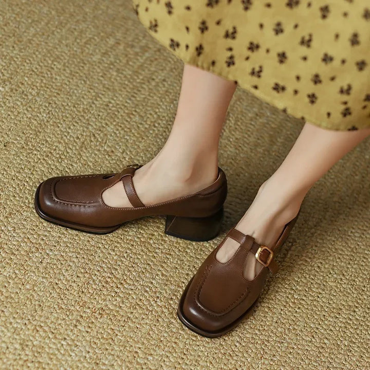 Ysolenne T-Strap Heeled Sandals — Céline de Montréal — view 3