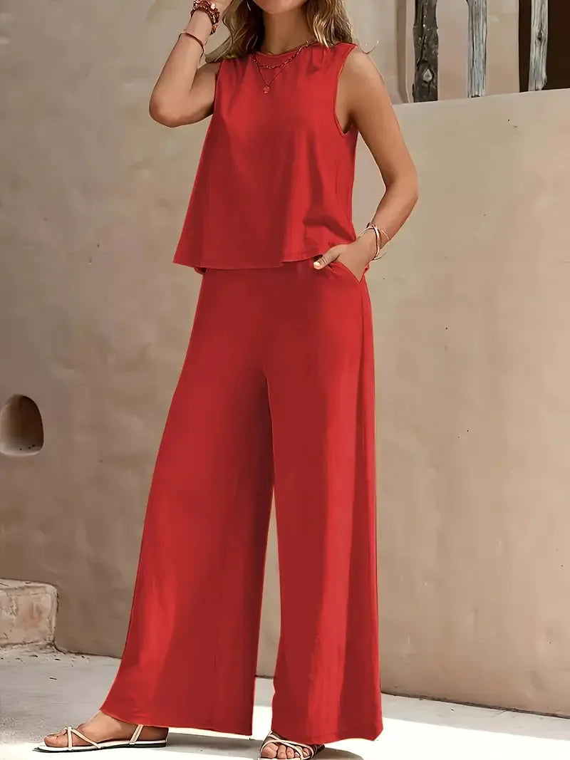 Danielle Sleeveless Two-Piece Set Two-Piece Sets — Céline de Montréal