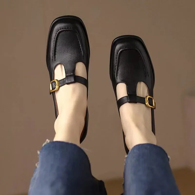 Ysolenne T-Strap Heeled Sandals — Céline de Montréal — view 7
