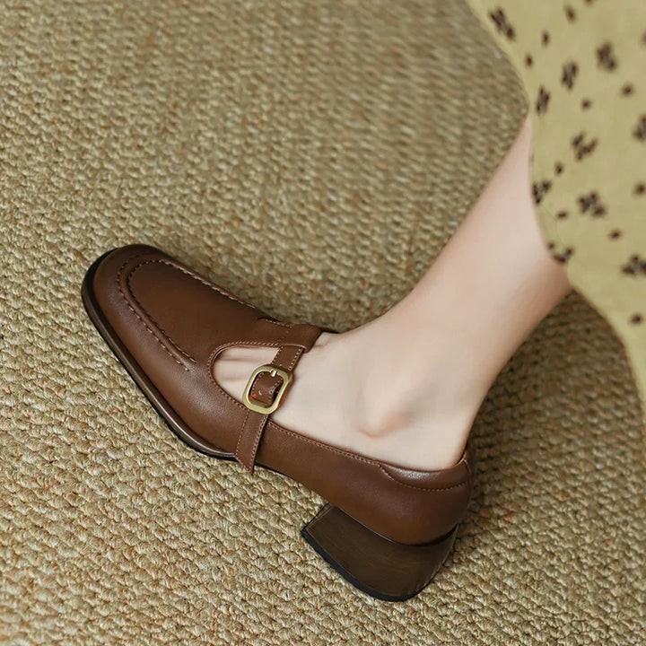 Ysolenne T-Strap Heeled Sandals — Céline de Montréal — view 2