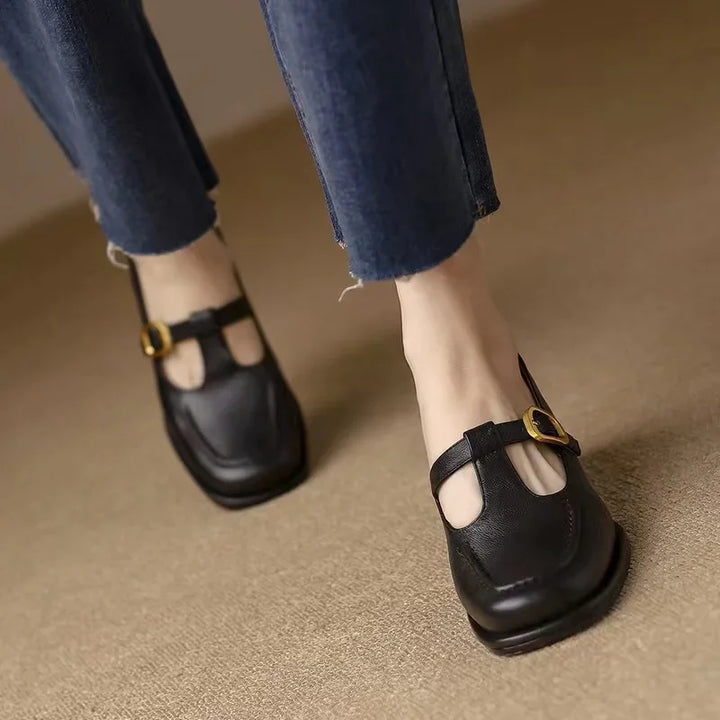 Ysolenne T-Strap Heeled Sandals — Céline de Montréal — view 9