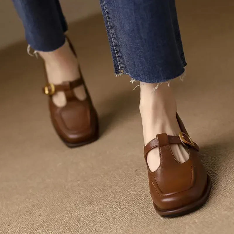 Ysolenne T-Strap Heeled Sandals — Céline de Montréal — view 10
