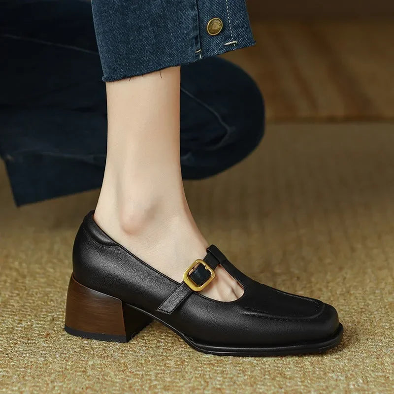 Ysolenne T-Strap Heeled Sandals — Céline de Montréal — view 6